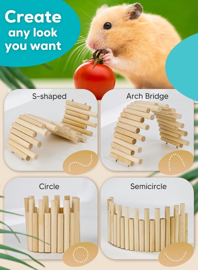 Duseu 2 PCS Wooden Hamster Fence, Bridge Cage Decor, Wooden Hamster Accessory 11.8in（3.93in High） - Image 3